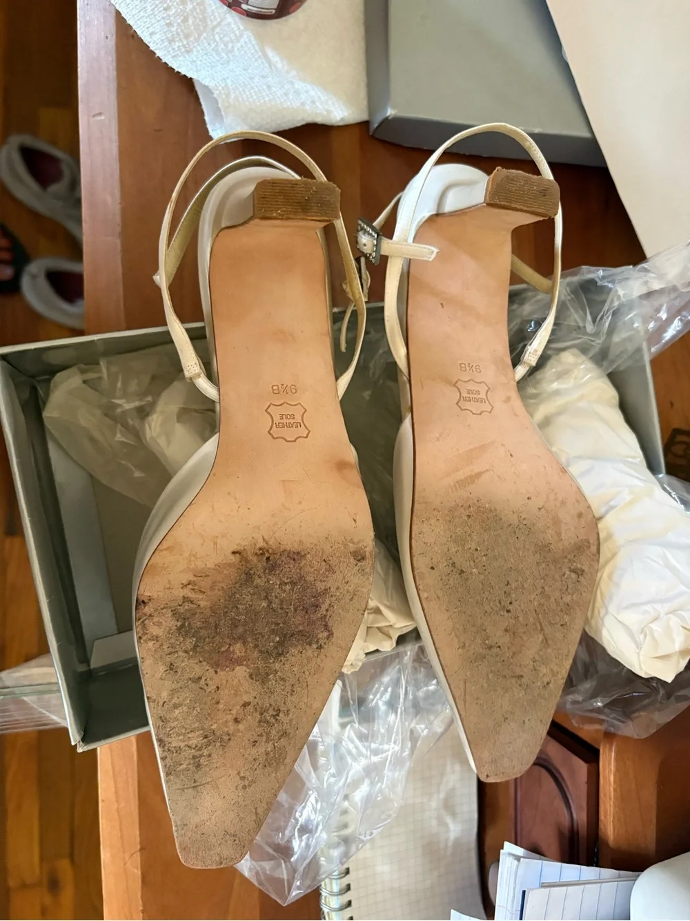 Grace Stella Silk Pointed Toe Pumps Formal Prom Bridal Wedding 9.5B Dyeable